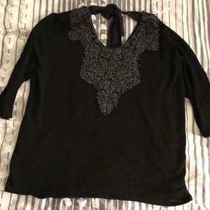 Lace Black Sweater Top